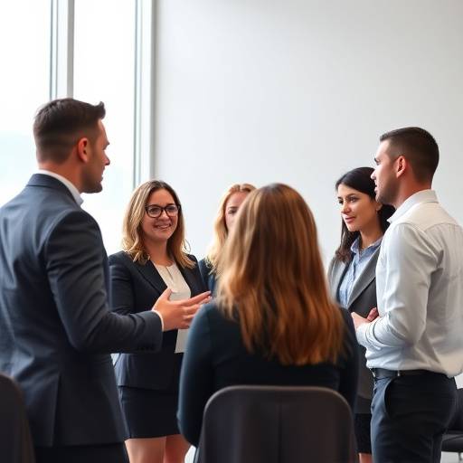 A student demonstrating leadership skills during a group discussion scenario.