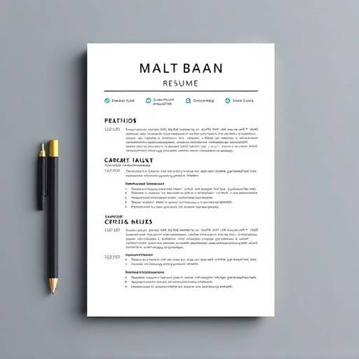 Close-up of a professionally written resume.
